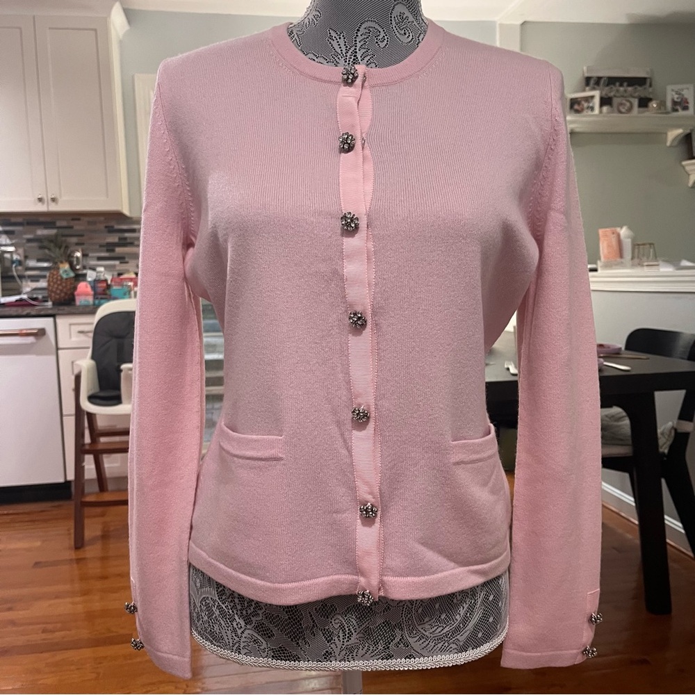 100% Cashmere - Neiman Marcus Pink Women's Cardigan M